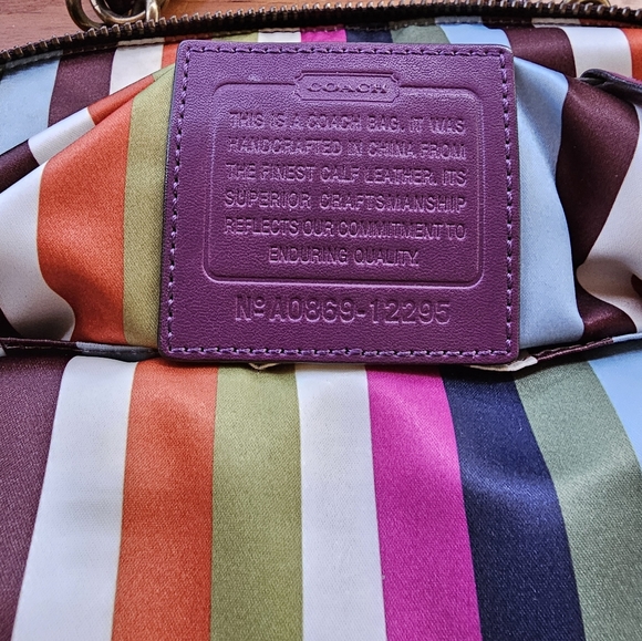 Coach Limited Addition Francine Purple Legacy Tote Bag Bowling Satchel - Picture 16 of 16